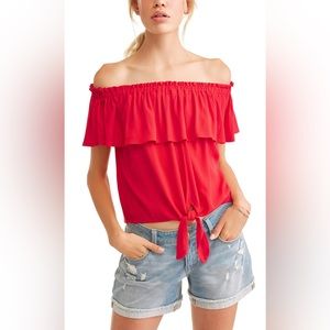 No Boundaries Front Flounce Off The Shoulder Blouse